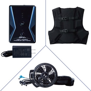 KF101-KS043 空調風神服 チタン加工長袖ブルゾン(24V エアーダクト