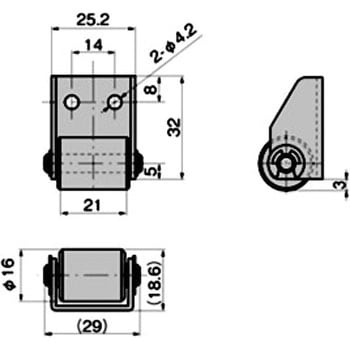 AC-25-RC ロッド棒用ローラーユニット(ローラー型) 1個 TAKIGEN AC-25-RC ロッド棒用ローラーユニット(ローラー型) 1個 TAKIGEN