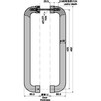 大型抗菌取手(Φ32、P=425) タキゲン(TAKIGEN) 取手・引手 【通販