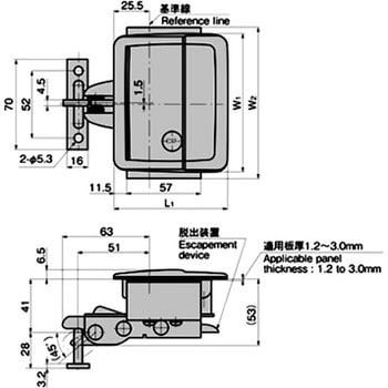 スナッチロック平面ハンドル(耐振用) TAKIGEN(タキゲン)