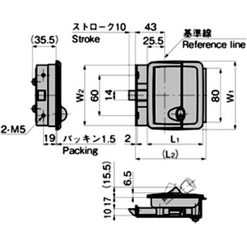 ラッチ式平面ハンドル TAKIGEN(タキゲン)