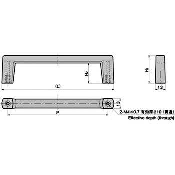 メタリック樹脂取手(P=130) TAKIGEN(タキゲン)