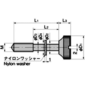 足長ローレットつまみ(M8×L1=44×L2=24) TAKIGEN(タキゲン)