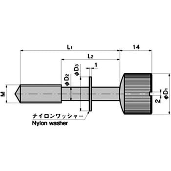 足長ローレットつまみ(M4×L1=15×L2=8) TAKIGEN(タキゲン)