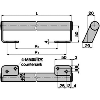 軽量型取手(取手部Φ25×L700) TAKIGEN(タキゲン)