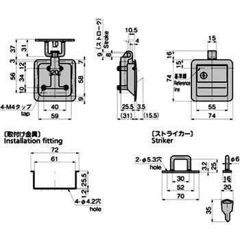 A-252-1(#400) ラッチ式平面ハンドル 1個 タキゲン(TAKIGEN) 【通販