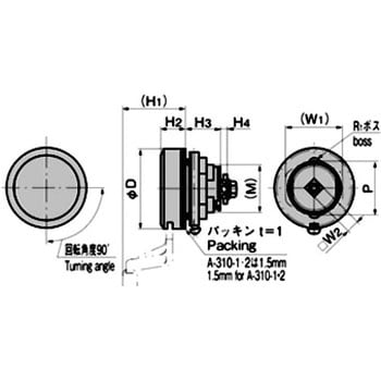 A-310-3 防水カラーロックハンドル(本体) 1個 タキゲン(TAKIGEN) 【通販モノタロウ】