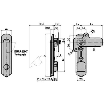 薄型平面スイングハンドル TAKIGEN(タキゲン)