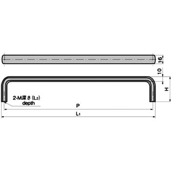 ステンレス 楕円取手(P=150) TAKIGEN(タキゲン)
