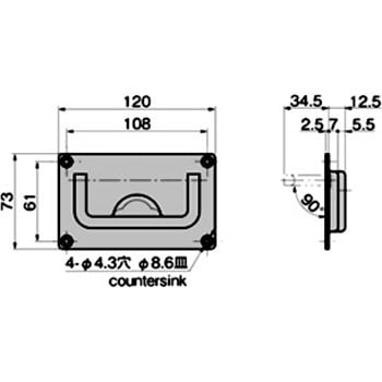 A-1078 ステンレス フロアハッチ用取手 1個 タキゲン(TAKIGEN) 【通販