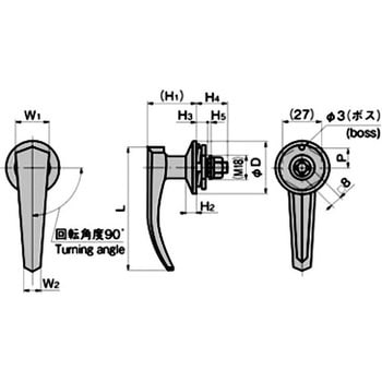 ステンレス ラインハンドル(L=80) TAKIGEN(タキゲン)