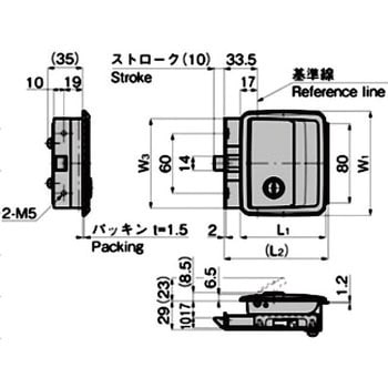 ステンレス ラッチ式平面ハンドル TAKIGEN(タキゲン)