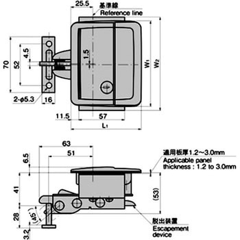 スナッチロック平面ハンドル(耐振用) TAKIGEN(タキゲン)