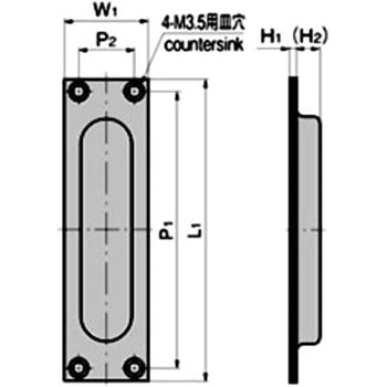 ステンレス 角引手 (L120×W35) TAKIGEN(タキゲン)