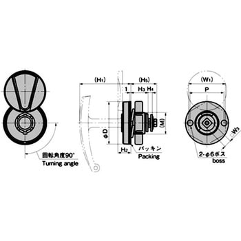 ステンレス ロータリーロックハンドル - TAKIGEN(タキゲン)