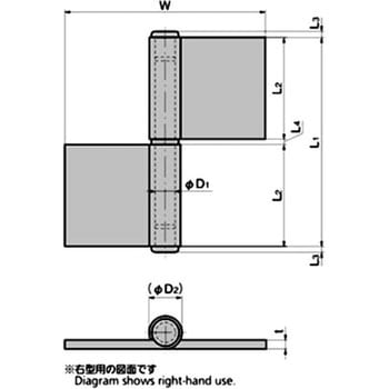 重量用両抜旗蝶番(L1=204) TAKIGEN(タキゲン)