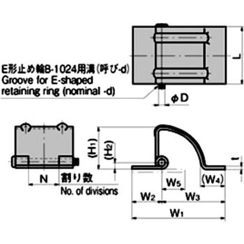 裏蝶番1型(L=40 抜差し型) TAKIGEN(タキゲン)