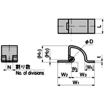 裏蝶番1型(L=20 固定型) TAKIGEN(タキゲン)