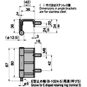 B-63-2 重量用裏蝶番(L=80、軸Φ6) 1個 タキゲン(TAKIGEN) 【通販