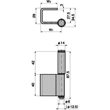重量用角型裏蝶番 TAKIGEN(タキゲン)
