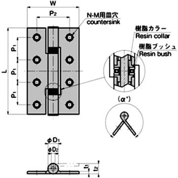 スーパークリーンヒンジ(L100×W60×t3.0) TAKIGEN(タキゲン)