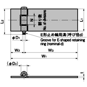 平蝶番(L1=65 W1=181) TAKIGEN(タキゲン)