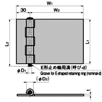 重量用平蝶番(L1:100×W1:160) TAKIGEN(タキゲン)