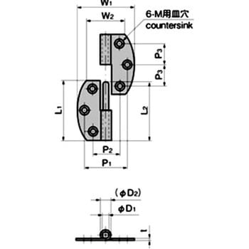 ステンレス 小判型抜差蝶番(全長=31) TAKIGEN(タキゲン)
