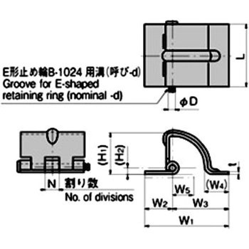 ステンレス 裏蝶番1型(L=65 抜差し型) TAKIGEN(タキゲン)