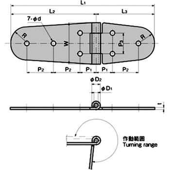 ステンレス リーフヒンジ TAKIGEN(タキゲン)