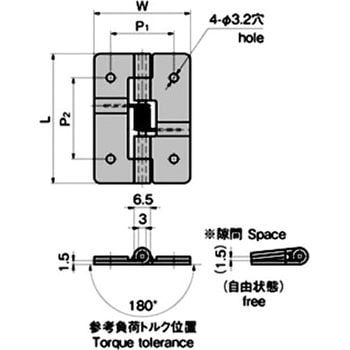 B-1046-G-2 ステンレス スプリング付蝶番(全長=38) 1個 TAKIGEN B-1046-G-2 ステンレス スプリング付蝶番(全長=38) 1個 TAKIGEN