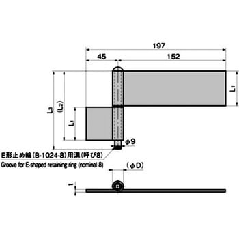 ステンレス 組立式旗蝶番(片羽L1=50) TAKIGEN(タキゲン)
