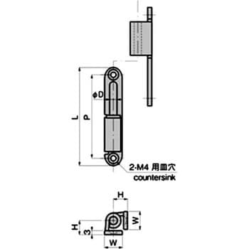 B-1066-2P ステンレス 縦型抜差蝶番(プレスタイプ) 1個 タキゲン(TAKIGEN) 【通販モノタロウ】