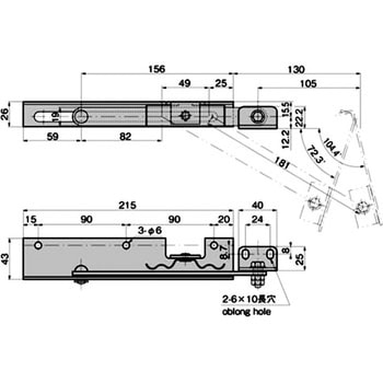 ステンレス 扉用2段ストップステー TAKIGEN(タキゲン)
