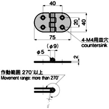 ステンレス マリンヒンジ(穴アキ) TAKIGEN(タキゲン)