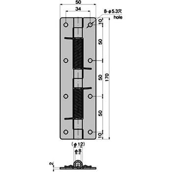 ステンレス スプリング付蝶番 TAKIGEN(タキゲン)