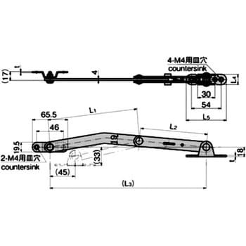 B-1450-2 ステンレス ストッパー付重量扉用ステー 1個 タキゲン