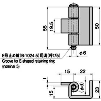 ステンレス 小羽根L型裏蝶番 - TAKIGEN(タキゲン)