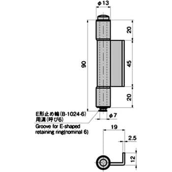 B-1560-1 ステンレス L型裏蝶番1型(L=90) 1個 タキゲン(TAKIGEN