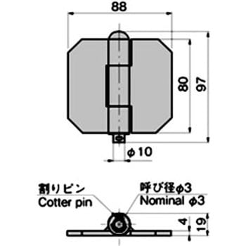 ステンレス 重量用あおりヒンジ TAKIGEN(タキゲン)