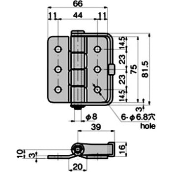 ステンレス 折戸用ヒンジ TAKIGEN(タキゲン)
