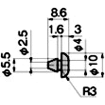 難燃性クッションゴム(Φ10×L8.6) - TAKIGEN(タキゲン)