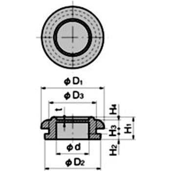 C-30-SG-70A-EP-UL 難燃性膜付グロメット 1個 タキゲン(TAKIGEN