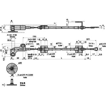 ワイヤー用小型ラッチ錠 TAKIGEN(タキゲン)