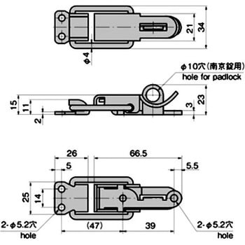 鍵穴付USパチン錠2型 TAKIGEN(タキゲン)