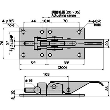 C-236 超大型アジャストファスナー 1個 TAKIGEN(タキゲン
