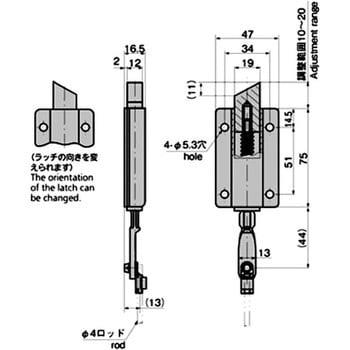 ロッド用ラッチ錠 TAKIGEN(タキゲン)