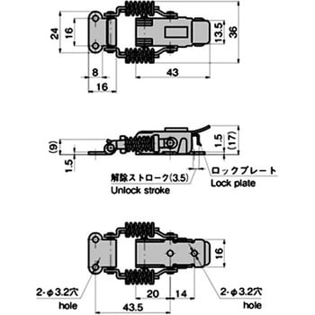 ステンレス ロック付キャッチクリップ TAKIGEN(タキゲン)