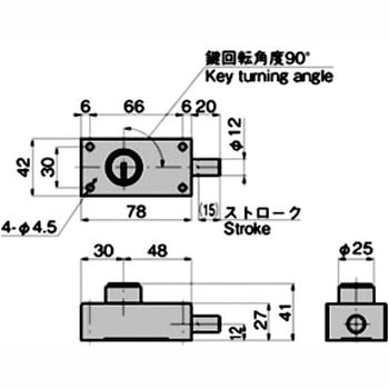 C-1117-2A(#W01388) ステンレス シリンダーデッドロック 1個