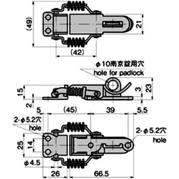 C-1152 ステンレス 鍵穴付キャッチクリップ 1個 TAKIGEN